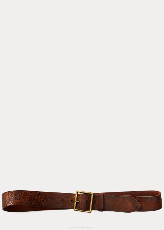 bedrøvet tan Mænd Ralph Lauren nødlidende læderbælte Z426B8894