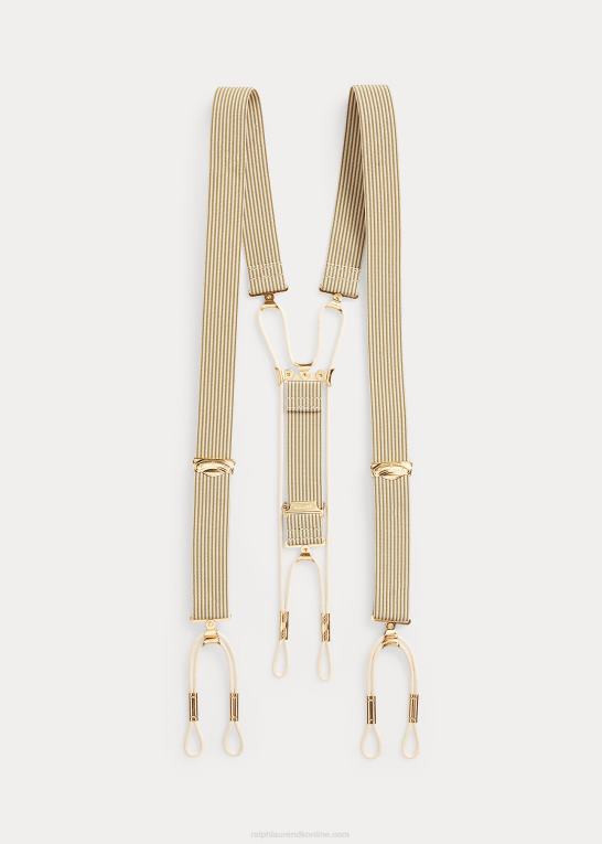 fløde/oliven Mænd Ralph Lauren stribede stretch seler Z426B8846