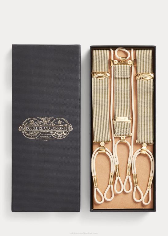 fløde/oliven Mænd Ralph Lauren stribede stretch seler Z426B8846
