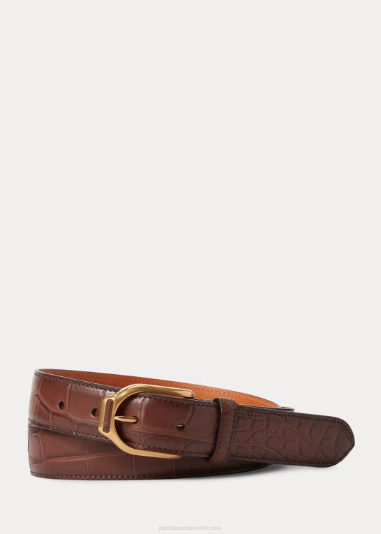 goodwood brun Mænd Ralph Lauren welington alligatorbælte med bøjlespænde Z426B8973