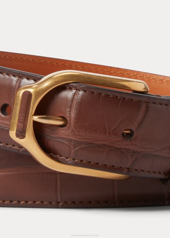 goodwood brun Mænd Ralph Lauren welington alligatorbælte med bøjlespænde Z426B8973