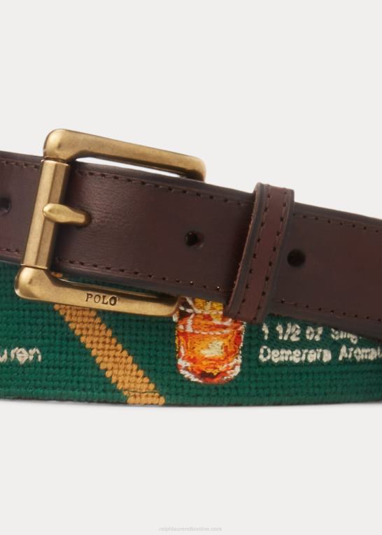 grøn Mænd Ralph Lauren polo bar nålespids bælte Z426B2580