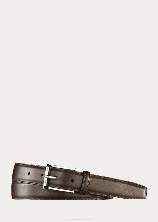 mørkebrun Mænd Ralph Lauren ende-stang-spænde bælte Z426B9043