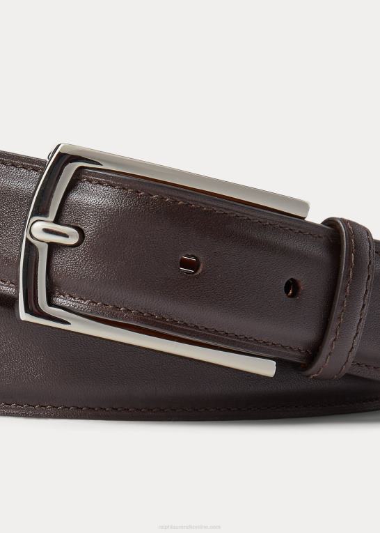 mørkebrun Mænd Ralph Lauren kalveskindsbælte Z426B9010