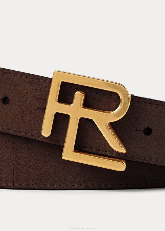 mørkebrun Mænd Ralph Lauren rl-spænde kalv-ruskindsbælte Z426B2220