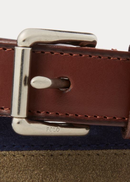 marineblå/grøn Mænd Ralph Lauren tofarvet ruskindsbælte Z426B2420