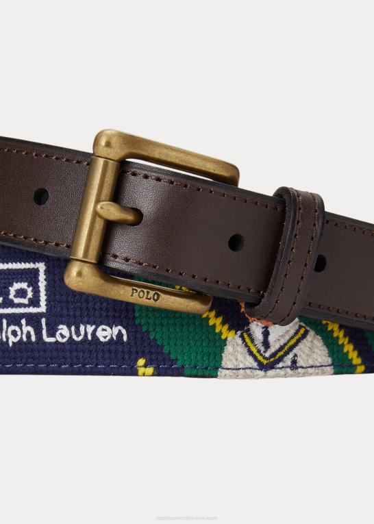 multi Mænd Ralph Lauren polobjørn stribet nålespids bælte Z426B2405