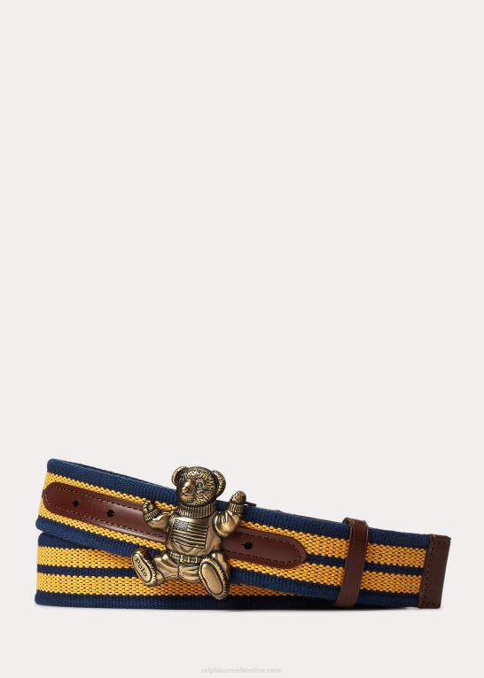 navy/guld Mænd Ralph Lauren polobjørn stribet bælte Z426B2337
