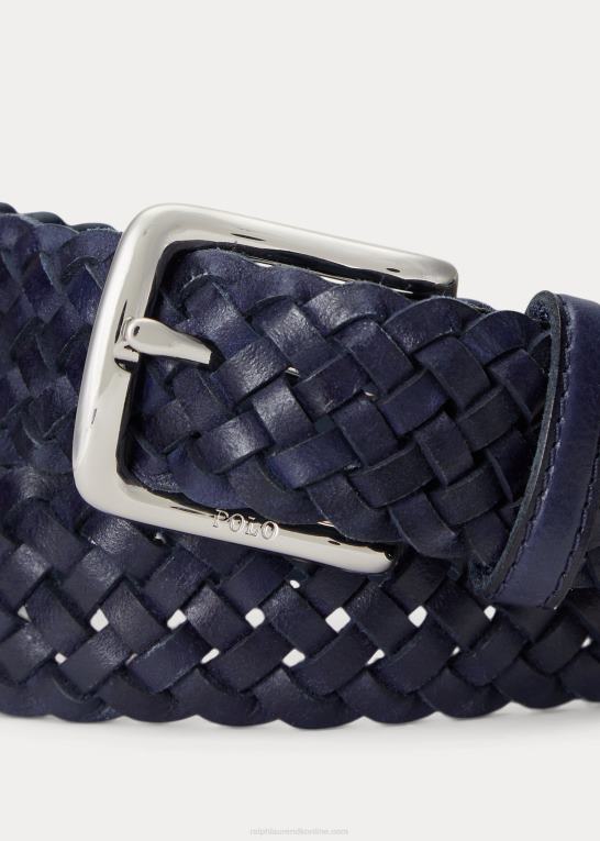 newport flåde Mænd Ralph Lauren flettet bælte i vachetta læder Z426B2361