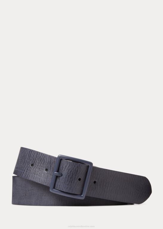 newport flåde Mænd Ralph Lauren voksbehandlet læderbælte Z426B2401