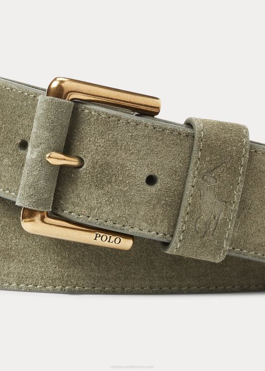 oliven Mænd Ralph Lauren signatur pony ruskindsbælte Z426B8768