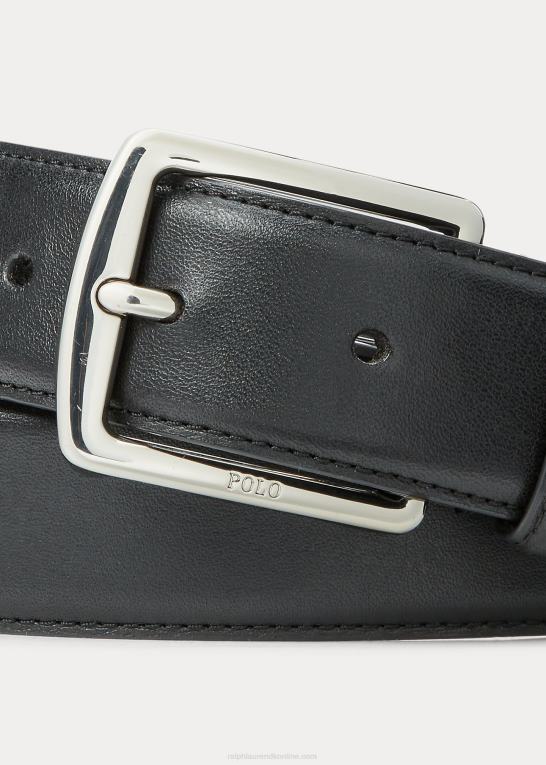 sort Mænd Ralph Lauren kjolebælte i fuldnarvet læder Z426B2566