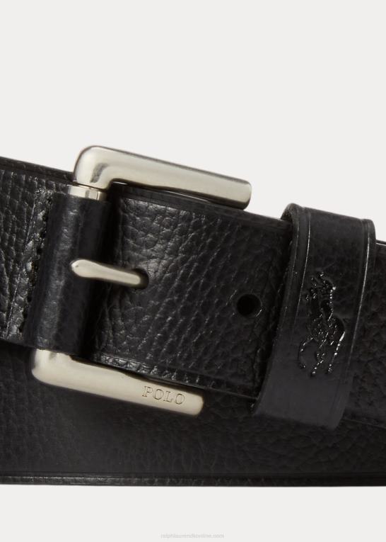 sort Mænd Ralph Lauren signatur pony læder bælte Z426B2378