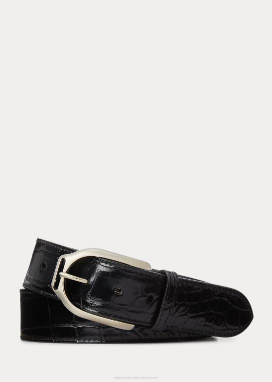 sort Mænd Ralph Lauren welington alligatorbælte med bøjlespænde Z426B8984