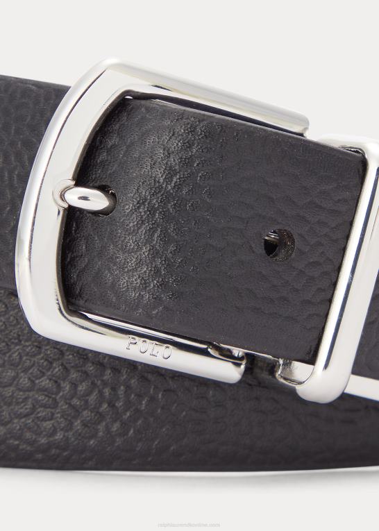 sort/marineblå Mænd Ralph Lauren vendbart småstenslæderbælte Z426B2572