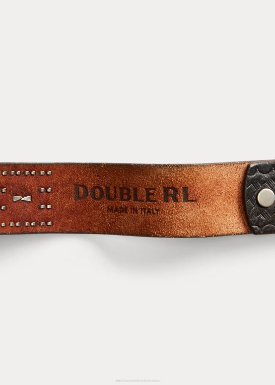 sort over brun Mænd Ralph Lauren nitterbælte i læder Z426B8880