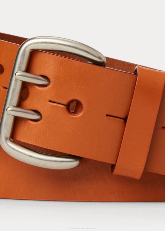 tan Mænd Ralph Lauren dobbeltbenet læderbælte Z426B2335