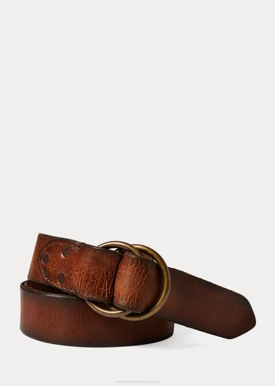 vintage brun Mænd Ralph Lauren nødlidende læderbælte Z426B8893