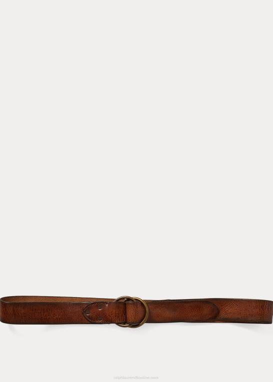 vintage brun Mænd Ralph Lauren nødlidende læderbælte Z426B8893