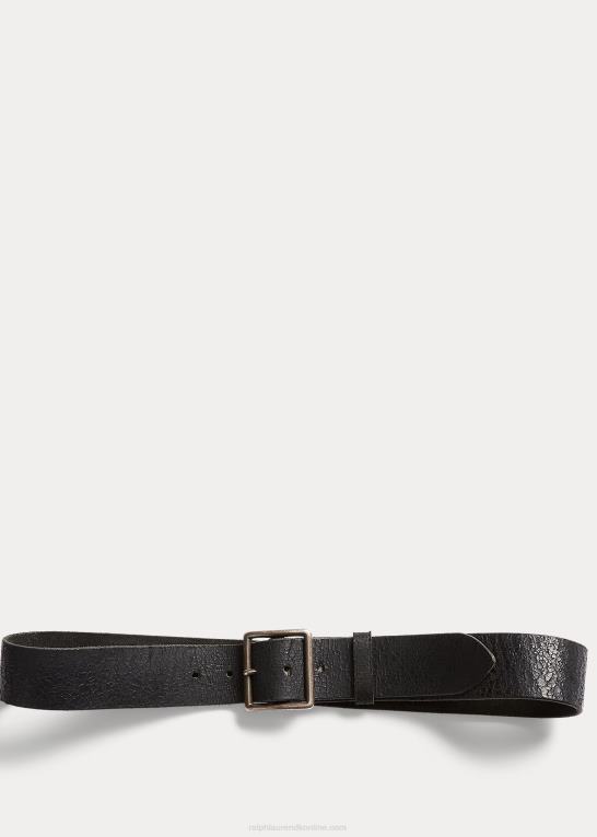 vintage sort Mænd Ralph Lauren nødlidende læderbælte Z426B8897