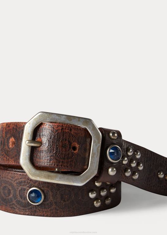 vintage sort Mænd Ralph Lauren nitterbælte i læder Z426B8900