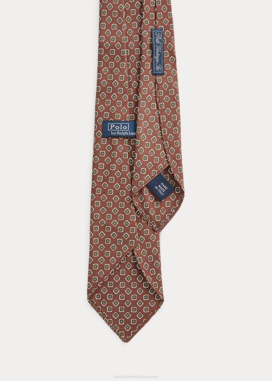 Brun Mænd Ralph Lauren vintage-inspireret pænt silkeslips Z426B2518