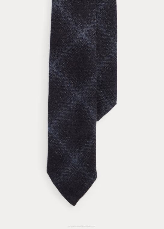 Marine blå Mænd Ralph Lauren plaid kashmir slips Z426B8947