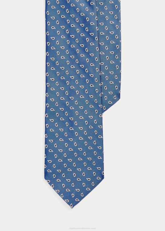 blå Mænd Ralph Lauren fyrretræsmønstret silkeslips Z426B2534