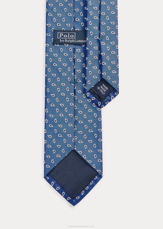 blå Mænd Ralph Lauren fyrretræsmønstret silkeslips Z426B2534