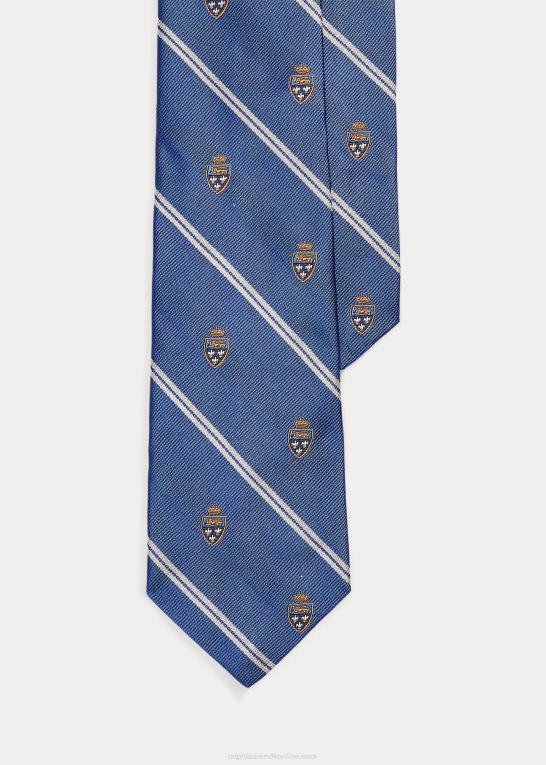 blå Mænd Ralph Lauren stribet silke repp club slips Z426B2234