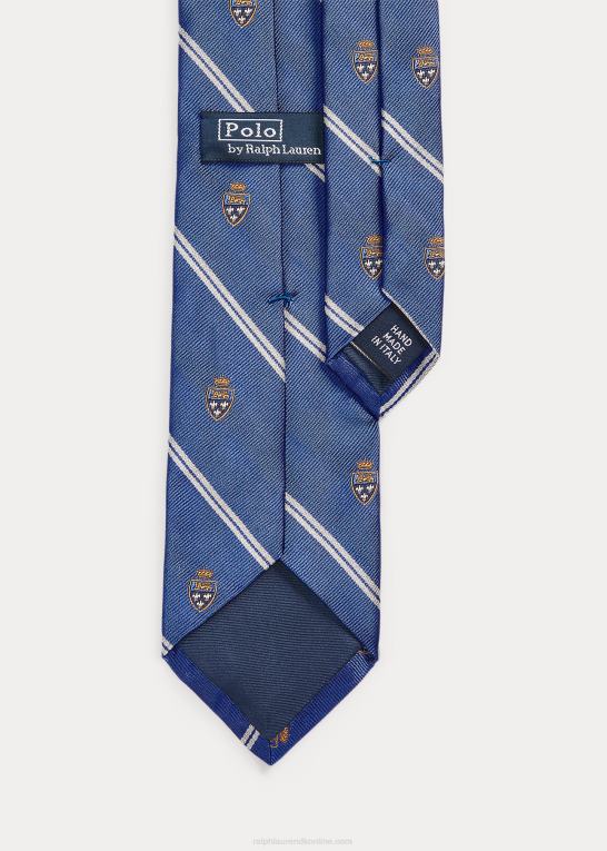 blå Mænd Ralph Lauren stribet silke repp club slips Z426B2234