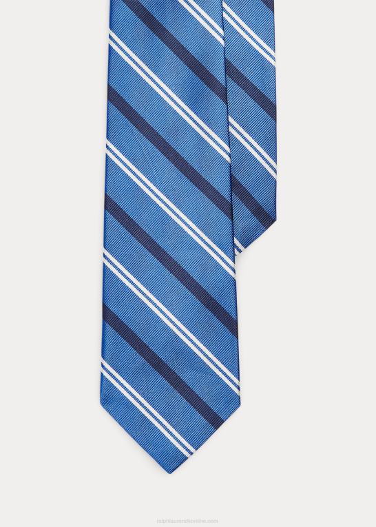 blå Mænd Ralph Lauren stribet silke repp slips Z426B2509