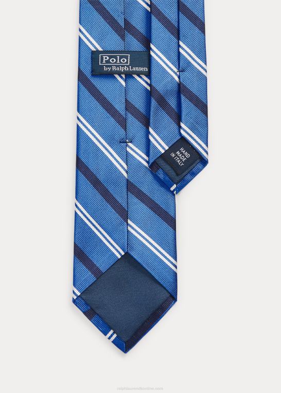 blå Mænd Ralph Lauren stribet silke repp slips Z426B2509