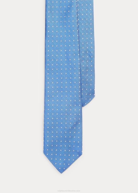 blå/hvid Mænd Ralph Lauren polkaprikket silkeslips Z426B2284