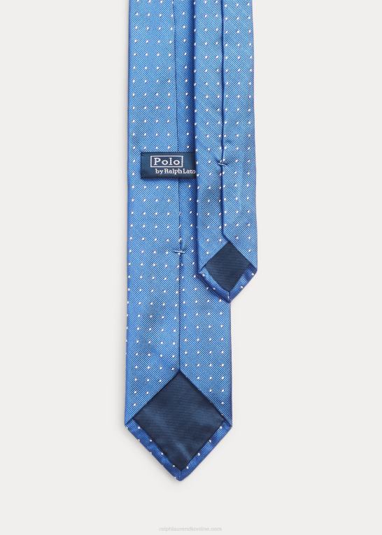 blå/hvid Mænd Ralph Lauren polkaprikket silkeslips Z426B2284