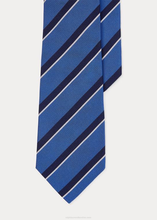 blå/marineblå Mænd Ralph Lauren stribet silke repp slips Z426B2676