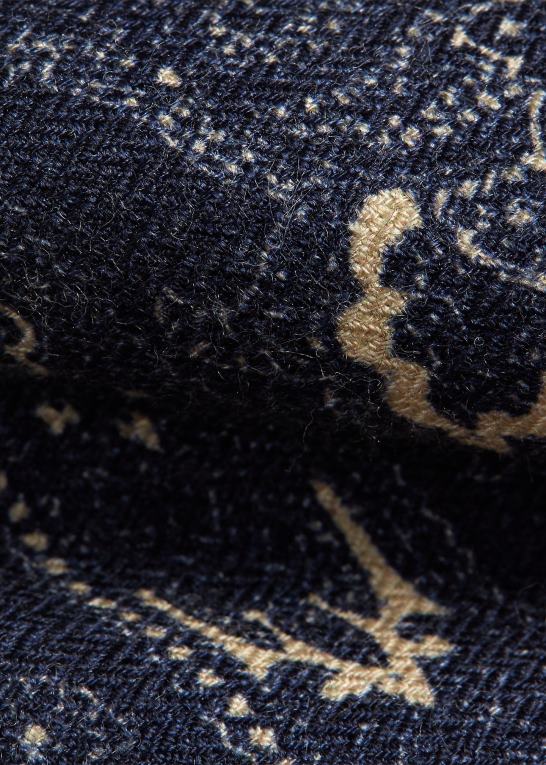 flåde Mænd Ralph Lauren håndlavet paisley uld-silke slips Z426B8840