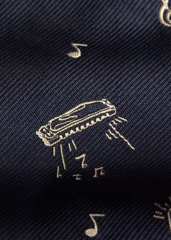 flåde Mænd Ralph Lauren håndlavet silkeslips med musikalsk motiv Z426B8842