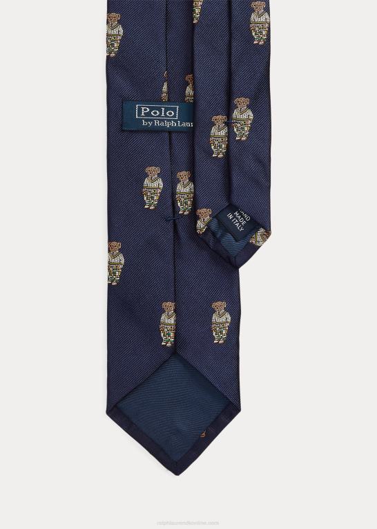 flåde Mænd Ralph Lauren polo bear silke repp slips Z426B2414