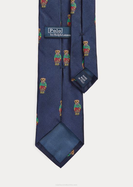 flåde Mænd Ralph Lauren polo bear silke repp slips Z426B2511