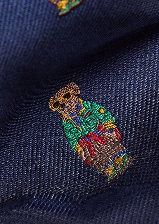 flåde Mænd Ralph Lauren polo bear silke repp slips Z426B2511