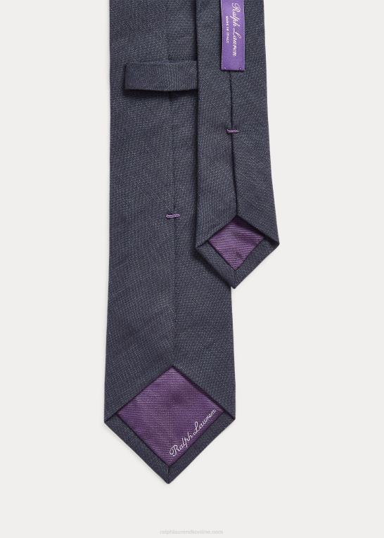 flåde Mænd Ralph Lauren silke-hør twill slips Z426B8941
