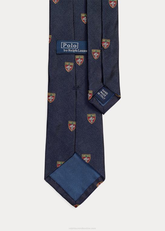flåde Mænd Ralph Lauren silke repp klub slips Z426B2259