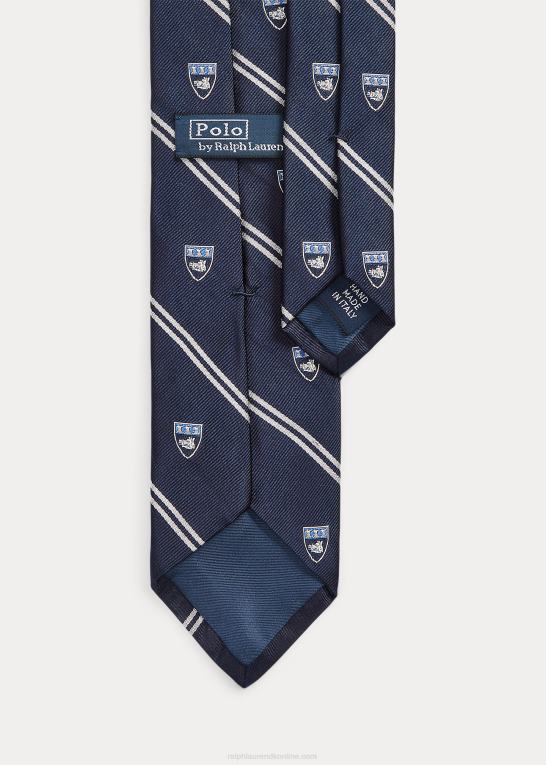 flåde Mænd Ralph Lauren silke repp klub slips Z426B2528