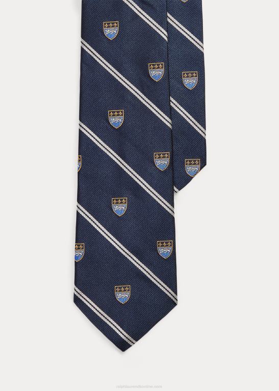 flåde Mænd Ralph Lauren stribet silke repp club slips Z426B2529
