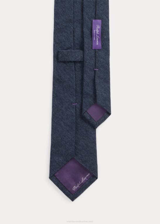flåde Mænd Ralph Lauren tick-vævet kashmir-silkeslips Z426B8964