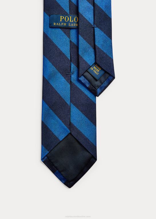flåde/kongelig Mænd Ralph Lauren stribet silke repp smalt slips Z426B2251