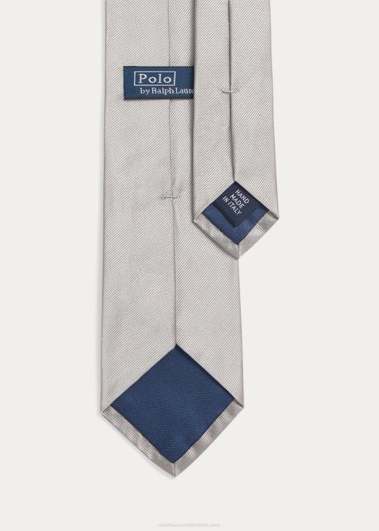 grå Mænd Ralph Lauren silke repp slips Z426B2277