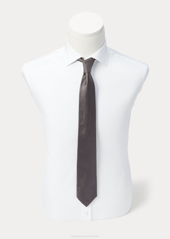 grå Mænd Ralph Lauren silke repp smalt slips Z426B2646