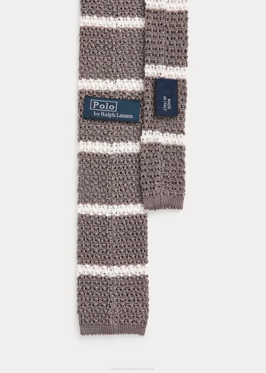 grå/hvid Mænd Ralph Lauren stribet strik uldslips Z426B8752